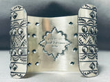Monstrous Native American Repoussed Sterling Silver Royston Bracelet-Nativo Arts