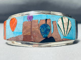 Monument Valley Air Balloon Native American Navajo Turquoise Sterling Silver Bracelet-Nativo Arts