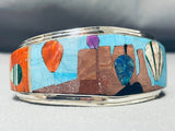 Monument Valley Air Balloon Native American Navajo Turquoise Sterling Silver Bracelet-Nativo Arts