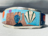 Monument Valley Air Balloon Native American Navajo Turquoise Sterling Silver Bracelet-Nativo Arts