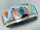 Monument Valley Air Balloon Native American Navajo Turquoise Sterling Silver Bracelet-Nativo Arts