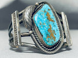 Monumental Vintage Native American Navajo Rare Turquoise Sterling Silver Bracelet-Nativo Arts