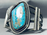Monumental Vintage Native American Navajo Rare Turquoise Sterling Silver Bracelet-Nativo Arts