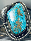 Monumental Vintage Native American Navajo Rare Turquoise Sterling Silver Bracelet-Nativo Arts