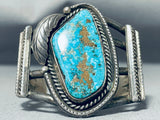 Monumental Vintage Native American Navajo Rare Turquoise Sterling Silver Bracelet-Nativo Arts