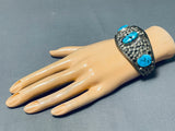 Most Detailed Bead Vintage Native American Navajo Turquoise Sterling Silver Bracelet-Nativo Arts