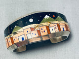 Mountain Town Turquoise Pueblo Native American Navajo Sterling Silver Bracelet-Nativo Arts
