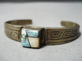 Multi Technique Vintage Native American Navajo Turquoise Sterling Silve Rinlay Bracelet-Nativo Arts