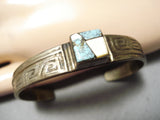 Multi Technique Vintage Native American Navajo Turquoise Sterling Silve Rinlay Bracelet-Nativo Arts
