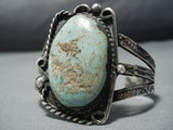 Museu #8 Turquoise Vintage Navajo Sterling Silver Cuff Native American Jewelry Bracelet-Nativo Arts
