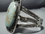 Museu #8 Turquoise Vintage Navajo Sterling Silver Cuff Native American Jewelry Bracelet-Nativo Arts