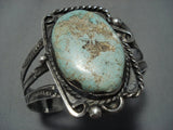 Museu #8 Turquoise Vintage Navajo Sterling Silver Cuff Native American Jewelry Bracelet-Nativo Arts