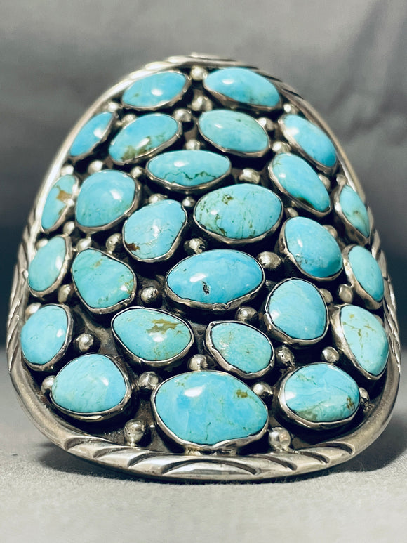 Museum 156 Gram Vintage Native American Navajo Turquoise Sterling Silver Bracelet-Nativo Arts