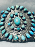 Museum Authentic Vintage Native American Navajo Turquoise Sterling Silver Bracelet Old-Nativo Arts