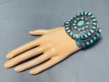 Museum Authentic Vintage Native American Navajo Turquoise Sterling Silver Bracelet Old-Nativo Arts