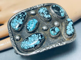 Museum Blue Wind Turquoise Vintage Native American Navajo Sterling Silver Bracelet-Nativo Arts