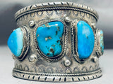 Museum Monster Vintage Native American Navajo Morenci Turquoise Sterling Silver Bracelet-Nativo Arts