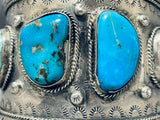Museum Monster Vintage Native American Navajo Morenci Turquoise Sterling Silver Bracelet-Nativo Arts