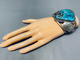 Museum Morenci Old Vintage Native American Navajo Turquoise Sterling Silver Bracelet-Nativo Arts