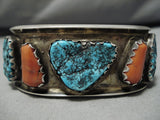 Museum Quality Vintage Native American Navajo Turquoise Sterling Silver Bracelet Old-Nativo Arts