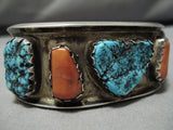 Museum Quality Vintage Native American Navajo Turquoise Sterling Silver Bracelet Old-Nativo Arts