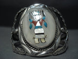 Museum Quality!! Vintage Navajo Turquoise Sterling Native American Jewelry Silver Kachina Bracelet Old-Nativo Arts