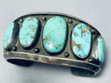 Museum Rare Royston Turquoise Vintage Native American Navajo Sterling Silver Bracelet-Nativo Arts