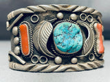 Museum Signed Vintage Native American Navajo Monroe Ashley Turquoise Sterling Silver Bracelet-Nativo Arts