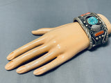 Museum Signed Vintage Native American Navajo Monroe Ashley Turquoise Sterling Silver Bracelet-Nativo Arts