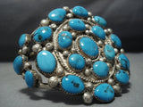 Museum Vibrant Turquoise Vintage Native American Jewelry Navajo Sterling Silver Cuff Bracelet Old-Nativo Arts