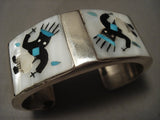 Museum Vintage Mirrored Dancing Kachina Native American Jewelry Silver Bracelet-Nativo Arts