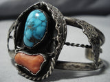 Museum Vintage Native American Jewelry Navajo Blue Wind Turquoise Sterling Silver Bracelet Old Cuff-Nativo Arts
