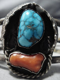 Museum Vintage Native American Jewelry Navajo Blue Wind Turquoise Sterling Silver Bracelet Old Cuff-Nativo Arts