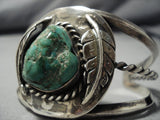 Museum Vintage Native American Jewelry Navajo Carico Lake Turquoise Sterling Silver Bracelet Old-Nativo Arts