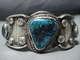 Museum Vintage Native American Jewelry Navajo Turquoise Coral Sterling Silver Cuff Bracelet Old-Nativo Arts