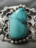 Museum Vintage Native American Navajo 3 Stone Turquoise Sterling Silver Bracelet Old-Nativo Arts