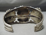 Museum Vintage Native American Navajo 3 Stone Turquoise Sterling Silver Bracelet Old-Nativo Arts