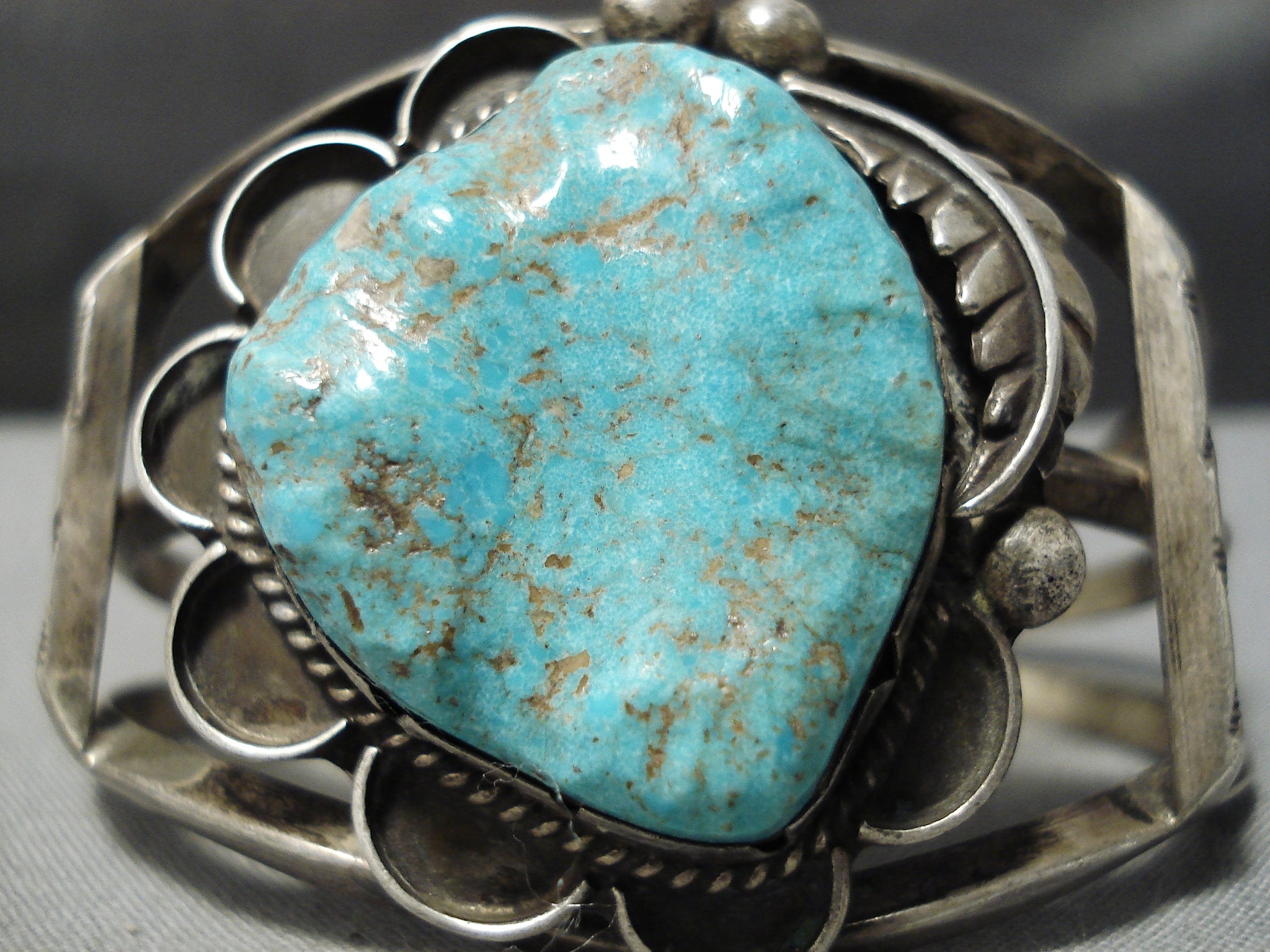 Museum Vintage Native American Navajo #8 Turquoise Sterling Silver