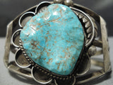 Museum Vintage Native American Navajo #8 Turquoise Sterling Silver Bracelet Old-Nativo Arts