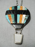 Museum Vintage Native American Navajo Air Balloon Turquoise Sterling Silver Necklace Old-Nativo Arts