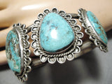 Museum Vintage Native American Navajo Blue Turquoise Sterling Silver Bracelet Old Cuff-Nativo Arts