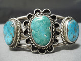 Museum Vintage Native American Navajo Carico Lake Turquois Estelring Silver Bracelet Old-Nativo Arts
