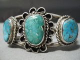 Museum Vintage Native American Navajo Carico Lake Turquois Estelring Silver Bracelet Old-Nativo Arts