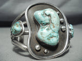 Museum Vintage Native American Navajo Carico Lake Turquoise Sterling Silver Bracelet-Nativo Arts