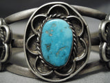 Museum Vintage Native American Navajo Carico Lake Turquoise Sterling Silver Bracelet Old-Nativo Arts