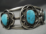 Museum Vintage Native American Navajo Carico Lake Turquoise Sterling Silver Bracelet Old-Nativo Arts