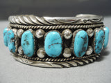 Museum Vintage Native American Navajo Classic Authentic Turquoise Sterling Silver Bracelet Old-Nativo Arts