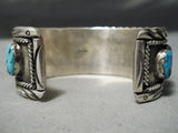 Museum Vintage Native American Navajo Classic Authentic Turquoise Sterling Silver Bracelet Old-Nativo Arts
