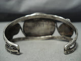 Museum Vintage Native American Navajo Dkl Turquoise Sterling Silver Bracelet Old-Nativo Arts