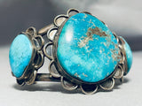 Museum Vintage Native American Navajo Gilbert Turquoise Sterling Silver Bracelet-Nativo Arts